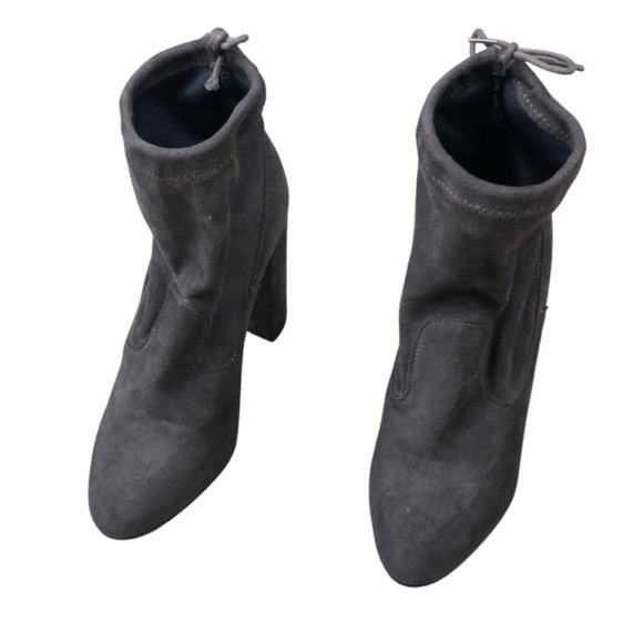 ASOS Public Desire Jenna Tie Back Brown Heeled Women’s Suede Ankle Booties Boot - Picture 8 of 11